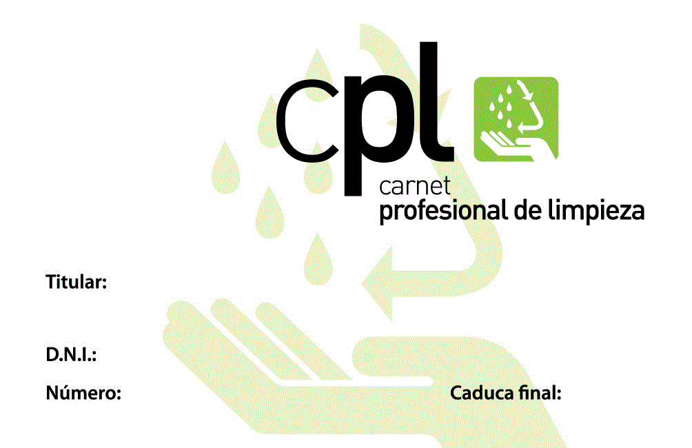 Plantilla del carnet profesional de limpieza CPL